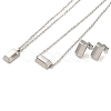 Non-Tarnish Rectangle 304 Stainless Steel Pendant Necklaces & Bracelets & Stud Earrings Sets for Women SJEW-C004-07P-2