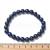 Natural Lapis Lazuli Bead Stretch Bracelets X-BJEW-K212-B-047-4