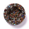 Resin with Natural Mixed Stone Chip Stones Ashtray DJEW-F015-05A-1