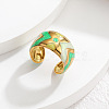 304 Stainless Steel Enamel Cuff Open Rings WG35DFF-06-1