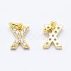 Brass Micro Pave Grade AAA Cubic Zirconia Charms ZIRC-P067-11G-X-NR-1