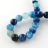 Dyed Natural Striped Agate/Banded Agate Round Bead Strands X-G-R342-6mm-05-3