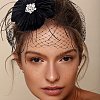 Bridal Wedding Mesh Feather Fascinator Hats Hair Chips OHAR-WH0011-47B-5