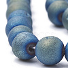 Electroplate Natural Druzy Geode Weathered Agate Beads Strands G-S284-6mm-03-3
