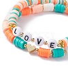 Handmade Polymer Clay Beads Bracelets Set BJEW-TA00043-01-4