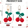 4Pcs 2 Colors Cherry Wool Knitting Pendant Decorations HJEW-CP0001-19-2