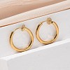 Ion Plating(IP) 304 Stainless Steel Clip-on Earrings EJEW-M218-03B-G-5
