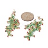 Glass Seed Braided Branch Dangle Stud Earrings EJEW-MZ00070-02-3