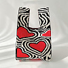 Polyester Heart Print Knitted Tote Bags PW-WG24464-03-1