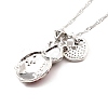 Colorful Rhinestone Ladybird and Heart Pendant Necklace NJEW-I113-13P-3