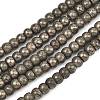 Natural Gold Pyrite/Golden Pyrite Beads Strands G-L647-D07-4x6mm-01-2