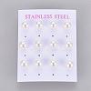 Plastic Imitation Pearl Stud Earrings STAS-D0001-03-G-3