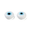 Handmade Evil Eye Lampwork Flat Round Bead LAMP-L058-8MM-14A-2