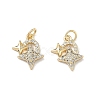 Brass Micro Pave Cubic Zirconia Pendants KK-D235-01G-1
