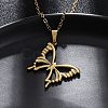 Hollow Butterfly 304 Stainless Steel Pendant Necklaces NJEW-M096-16G-4
