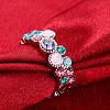 Graceful Brass Colorful Czech Rhinestone Finger Rings for Women RJEW-BB02271-6B-4