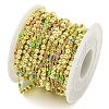Brass Enamel Round Beaded Link Chain CHC-G022-07G-13-3