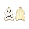 Halloween Light Gold Tone Alloy Enamel Pendants ENAM-P247-25KCG-1