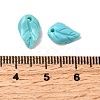 Synthetic Coral Dyed Leaf Charms CORA-Q034-01-04-3