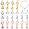 PandaHall Elite 30 Sets 3 Colors Brass Spring Ring Clasps and Silicone Beads KK-PH0004-79-1