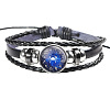 12 Constellation Leather Cord Bracelets BJEW-P240-E04-1