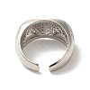 Brass Pave Cubic Zirconia Open Cuff Rings for Women RJEW-M169-05P-2