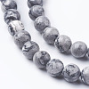 Natural Map Stone/Picasso Stone/Picasso Jasper Beads Strands X-G-G047-6mm-3