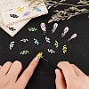 28Pcs 14 Style Snake Spray Painted Zinc Alloy Cabochons MRMJ-AR0001-17-3