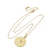 Compass 304 Stainless Steel Pendant Necklaces NJEW-M096-19G-2