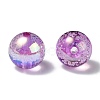 UV Plating Transparent Rainbow Iridescent Acrylic Beads TACR-D010-07G-3