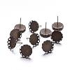 Brass Stud Earring Settings KK-I003-AB-NF-1
