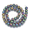 Electroplated Natural Lava Rock Beads Strands G-S352-30C-02-2