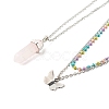 Bullet and Butterfly Pendant Necklaces Set for Women Gift NJEW-JN03652-1