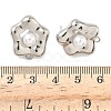 Brass Plastic Pearl Stud Earring Findings KK-G547-06P-3