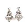 Brass Micro Pave Cubic Zirconia Screw Clasps KK-C136-03P-1