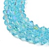 Transparent Electroplate Glass Beads Strands GLAA-F029-2mm-D20-3