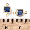 SHEGRACE Brass Pave Cubic Zirconia Square Connector Charms XGRQ2O860-440C-G-3