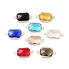 Rack Plating Brass Pave Glass  Connectors Charms KK-M013-03G-1