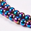 Electroplate Non-magnetic Synthetic Hematite Beads Strands G-J169A-6mm-05-3