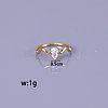 Teardrop 304 Stainless Steel with Clear Cubic Zirconia Finger Rings for Women FS-WG6614B-01-5