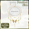 2Pcs 2 Colors Alloy Enamel Butterfly Pendant Double Layer Necklaces for Women NJEW-OC0001-05-2