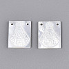Natural White Shell Mother of Pearl Shell Pendants SSHEL-S264-002B-1