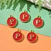 Golden Plated Alloy Enamel Charms X-ENAM-S118-03P-5