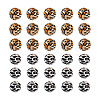 100Pcs 2 Patterns Printed Natural Wooden Beads WOOD-BY0001-01-2