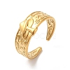 Ion Plating(IP) 304 Stainless Steel Mushroom Open Cuff Ring for Women RJEW-K245-29G-3