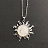 Natural Quartz Crystal Sun Pendant Alloy Chain Vintage Necklaces WB3716-9-1