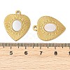 304 Stainless Steel Natural White Shell Pendants STAS-L288-06G-02-3