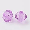 Faceted Bicone Transparent Acrylic Beads DBB6mm-75-2