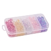 190Pcs 15 Style Frosted Spray Painted Glass Beads Strands GLAA-FS0001-27-2