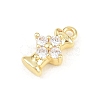 Brass Micro Pave Clear Cubic Zirconia Charms KK-Z151-18G-I-2